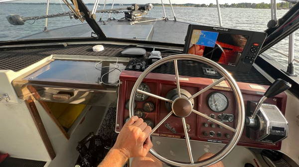 Raymarine Equipment displaying sonar readings