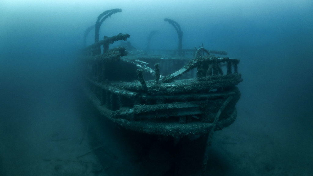 The stern of the Westmoreland with the auxiliary wheel 